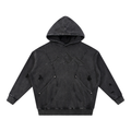 Snow Washed Distressed Panel Pocket Hoodie