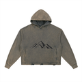 Vintage Washed Frayed-Hem Hoodie